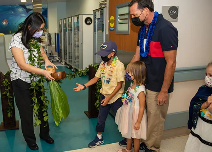 Families gathered at the blessing ceremony for the new Pediatric Heart Center.