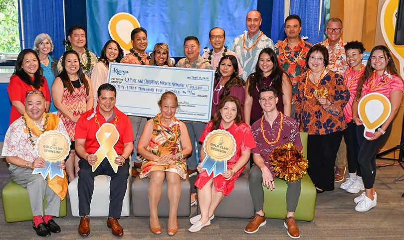 Group of donors and supporters at a hospital radiothon fundraiser.