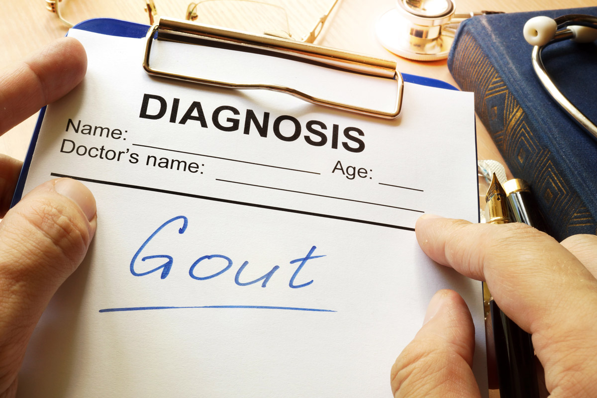 Gout written on a medical form