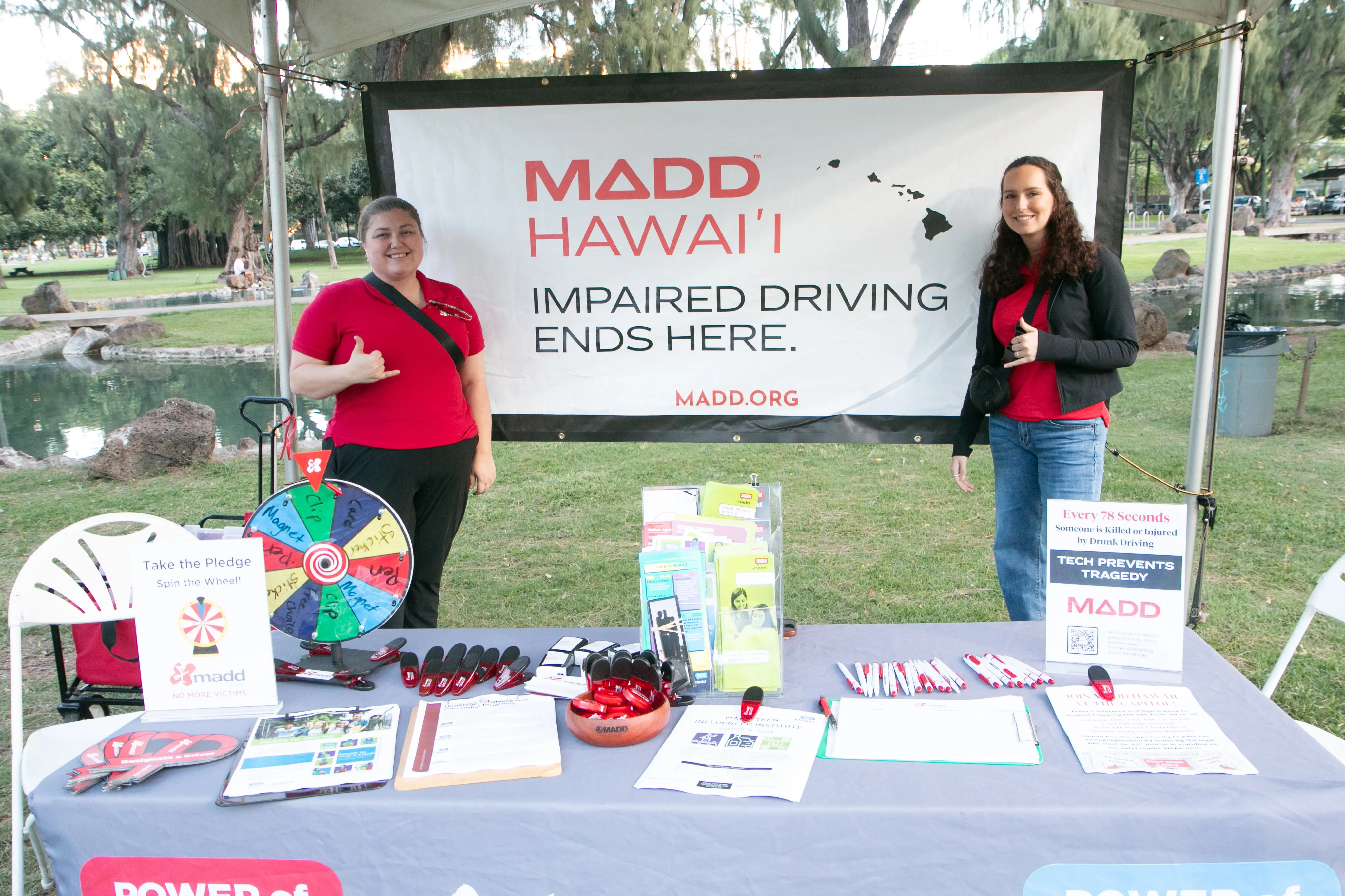 MADD Hawaii educating people on the dangers of impaired driving.
