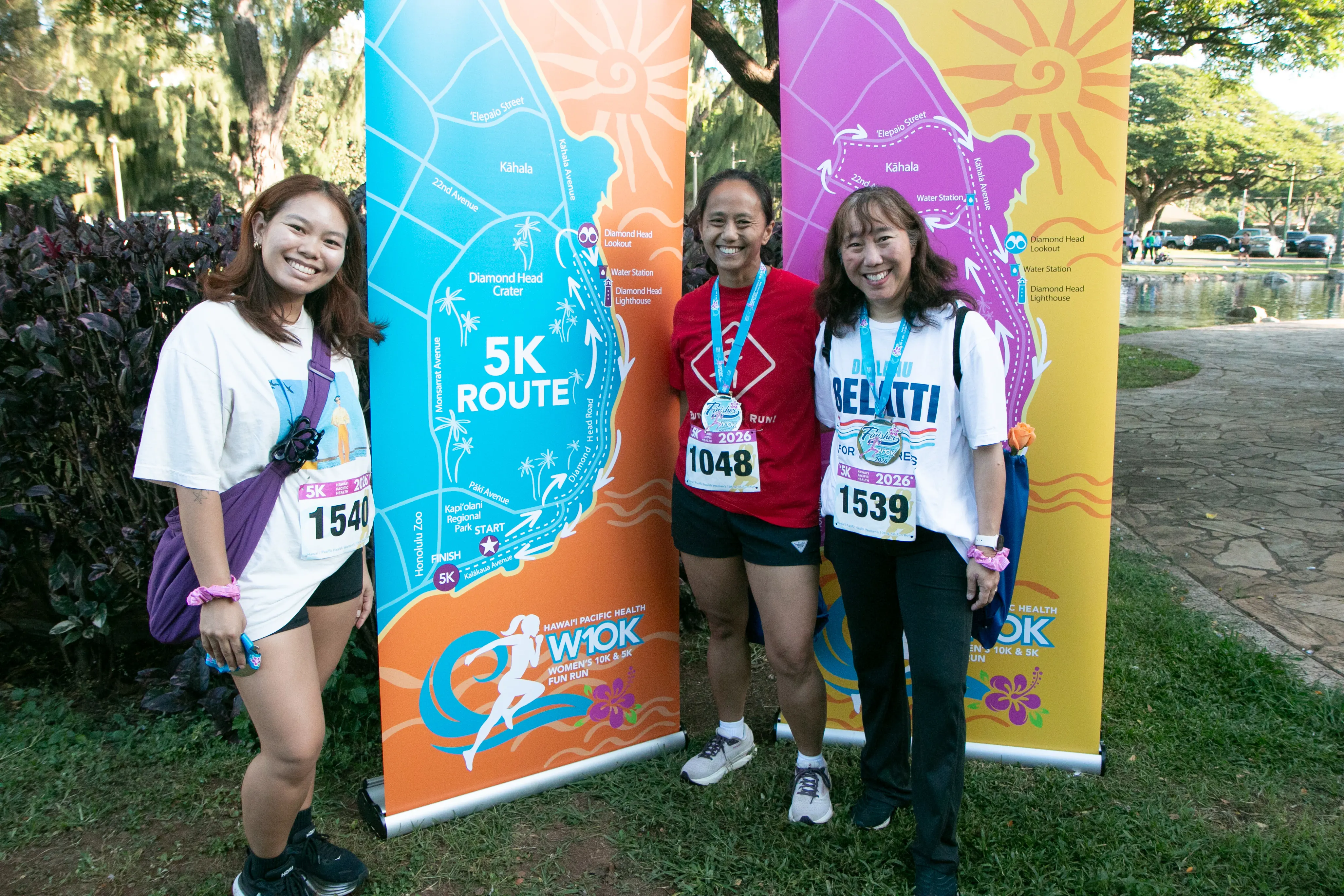 5K participants posed with the course map.