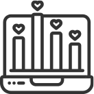A stylized representation of a bar graph.