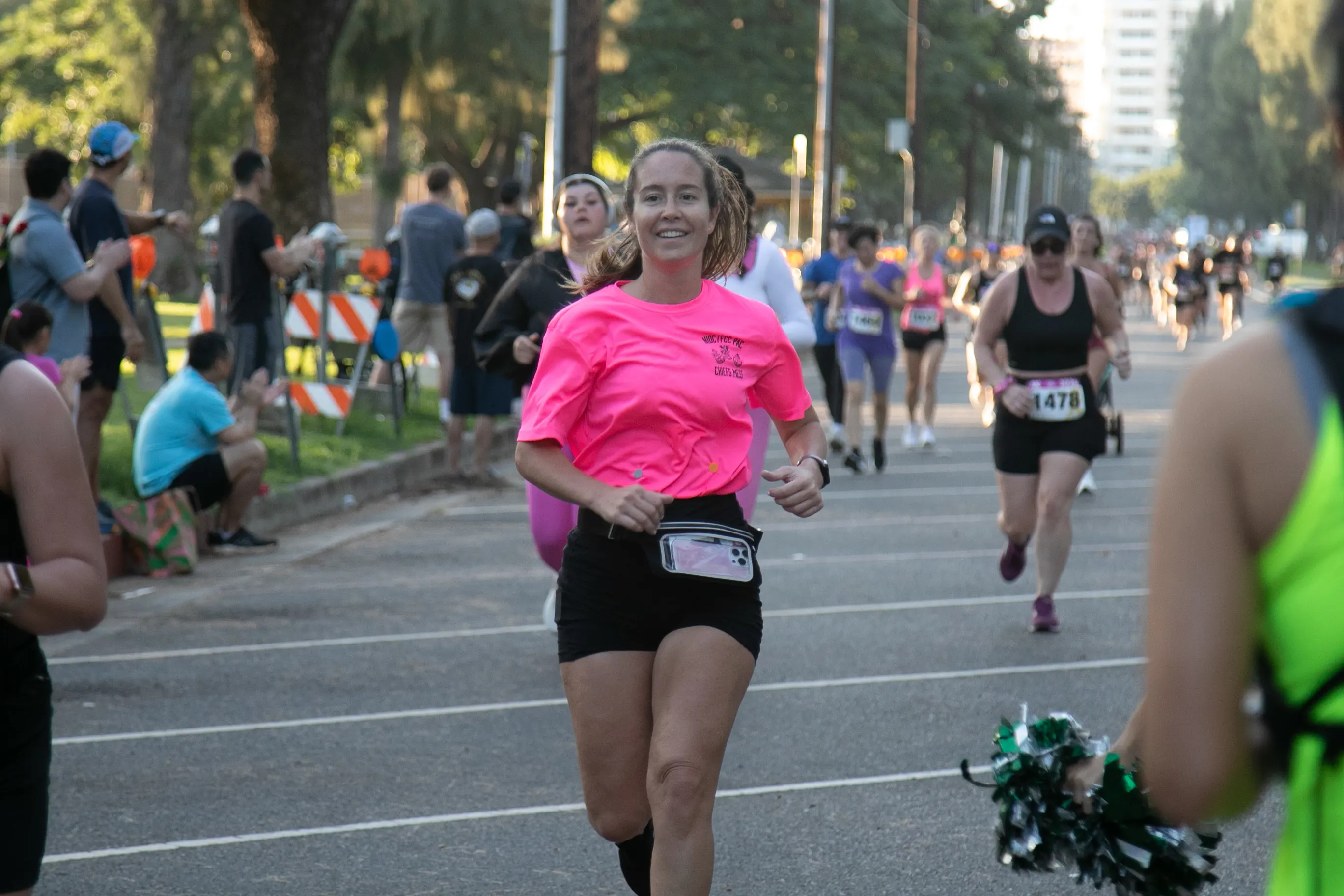 Runner headed towards the finish line.