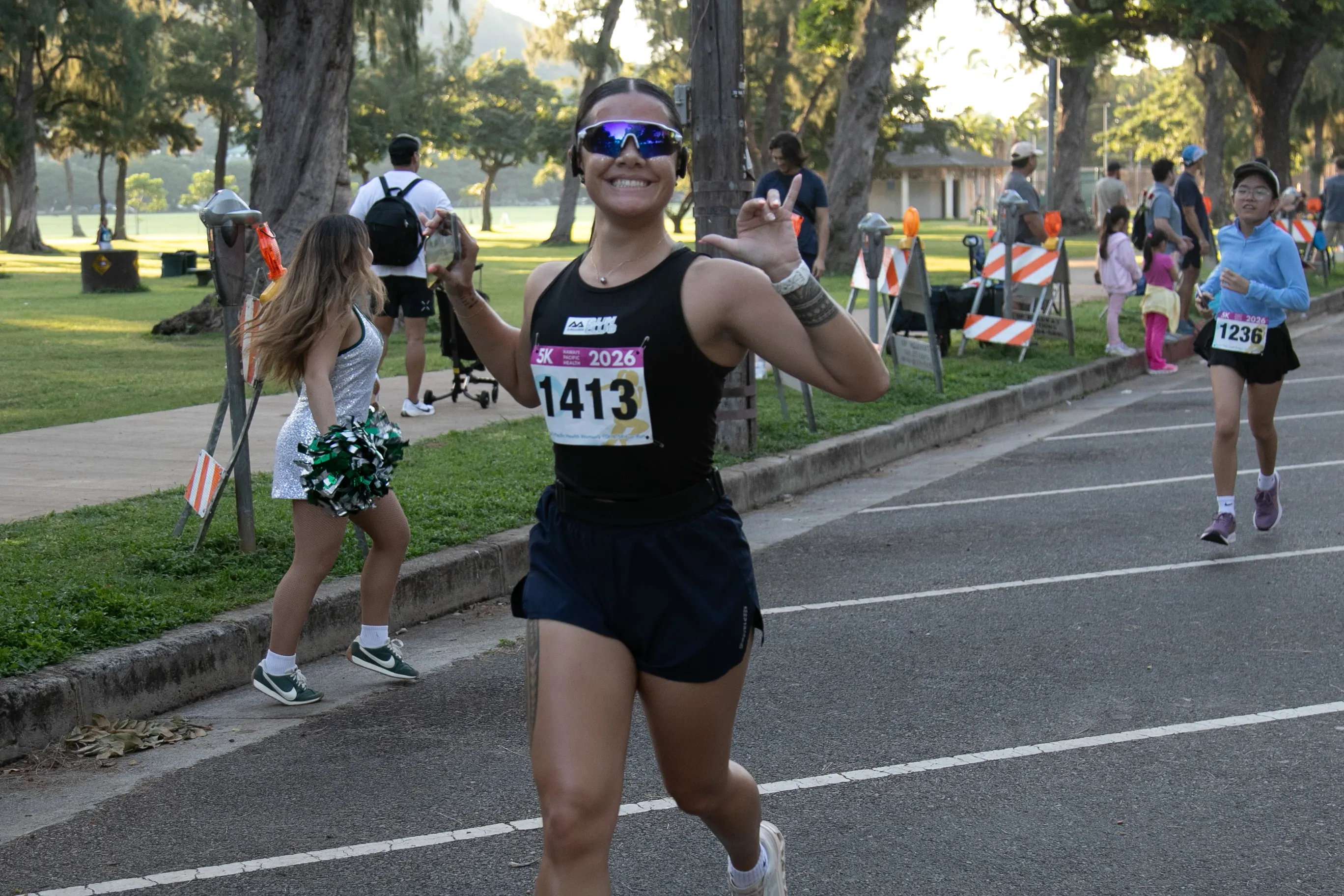 5K runner headed towards the finish line.