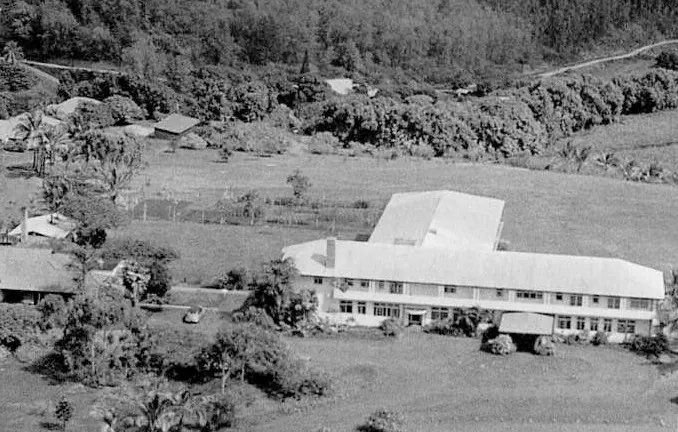 Historical image of the original Wilcox Hospital building in 1939.  