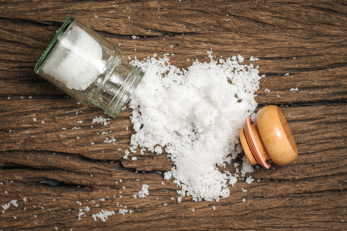 A spilled bottle of salt.