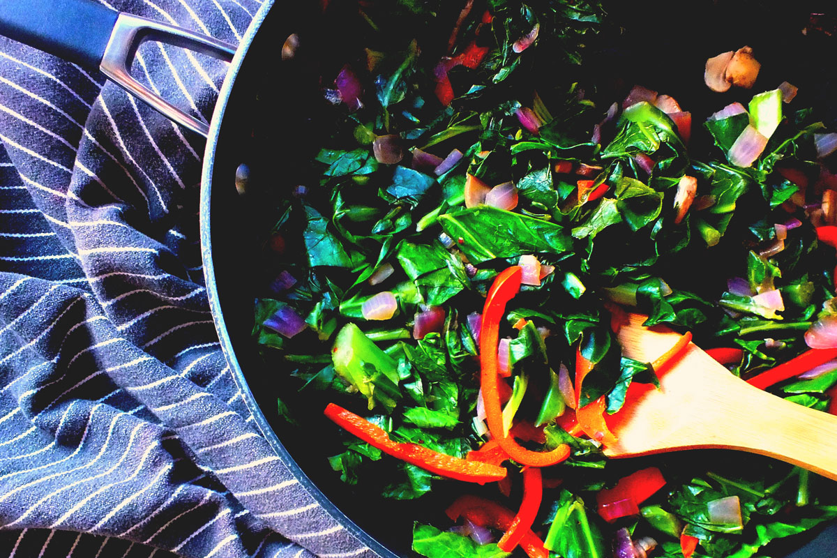 A green salad in a bowl.