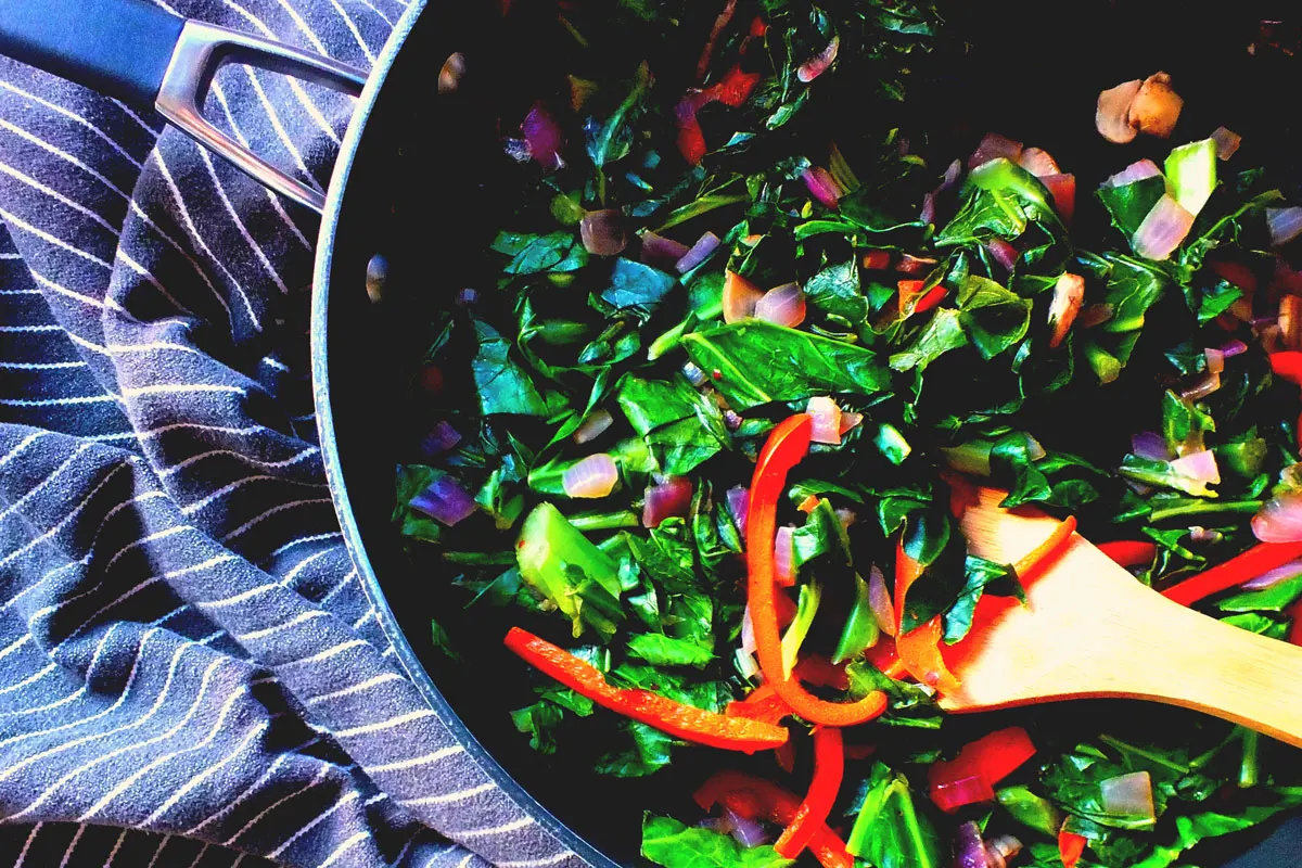 A green salad in a bowl.