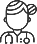 Line art of a healthcare provider.