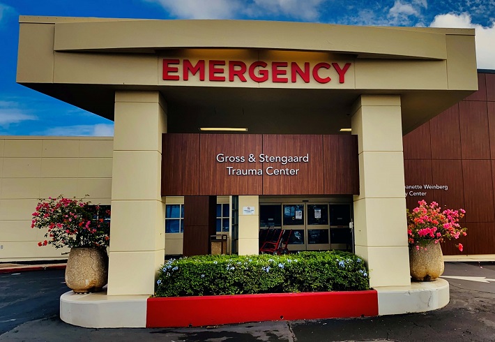 Exterior of the Emergency Department entrance at Wilcox Medical Center.