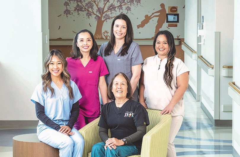Five HPH nurses smiling for a feature in MidWeek for Nurses week.