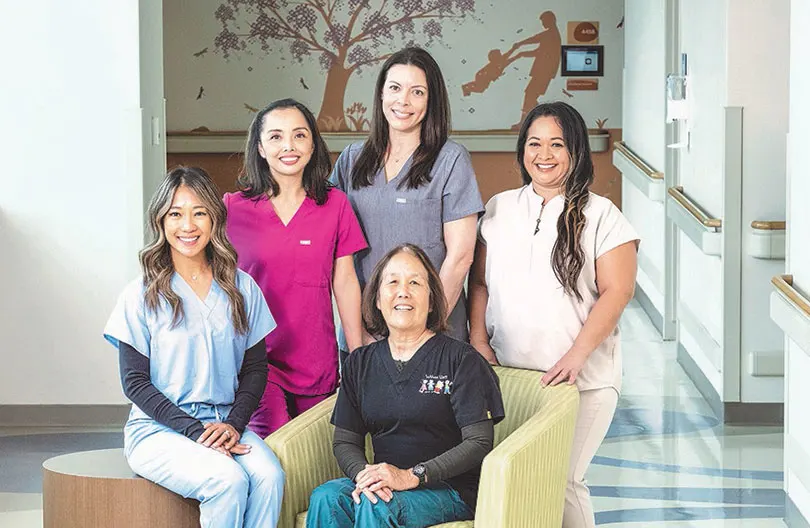 Five HPH nurses smiling for a feature in MidWeek for Nurses week.